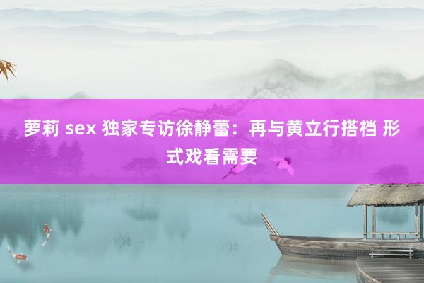 萝莉 sex 独家专访徐静蕾：再与黄立行搭档 形式戏看需要