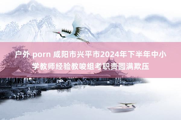 户外 porn 咸阳市兴平市2024年下半年中小学教师经验教唆组考职责圆满欺压