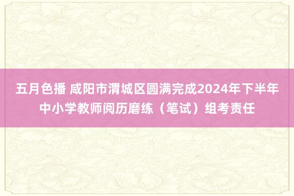 五月色播 咸阳市渭城区圆满完成2024年下半年中小学教师阅历磨练（笔试）组考责任